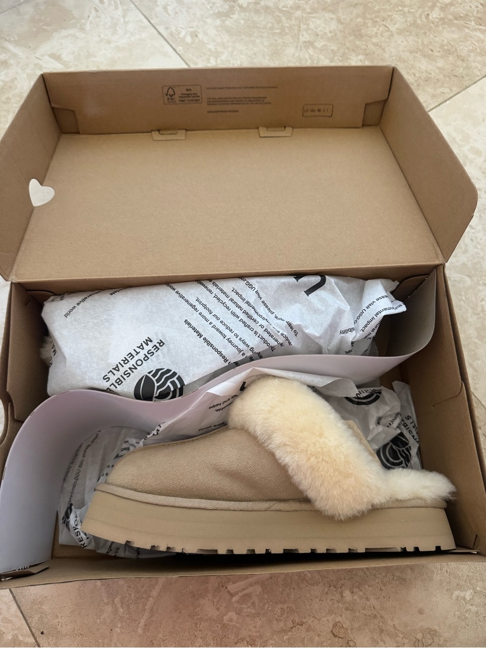 UGG Chestnut/Tan Sheepskin Plush Clog Slippers